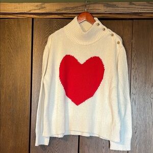 Heart Design Sweater - White and Red